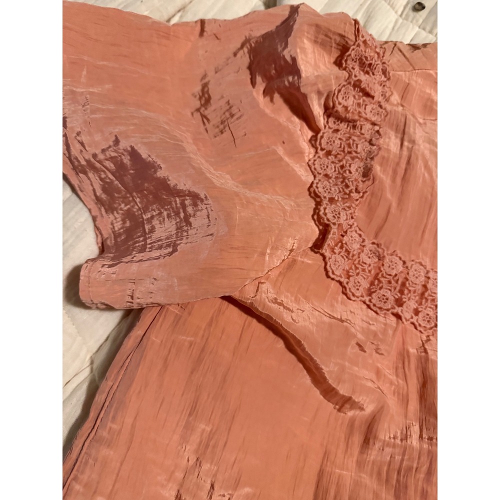 New J Very J 2 Piece Set Bloomer Pants and Lace Trim Top Terracotta Peach Medium - Picture 9 of 12